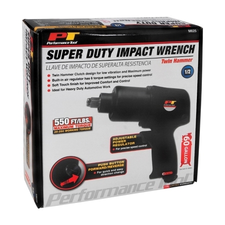 WILMAR Performance Tool Super-Duty Impact Wrench, 1/2 in Drive, 230 ft-lb, 7000 rpm Speed M625